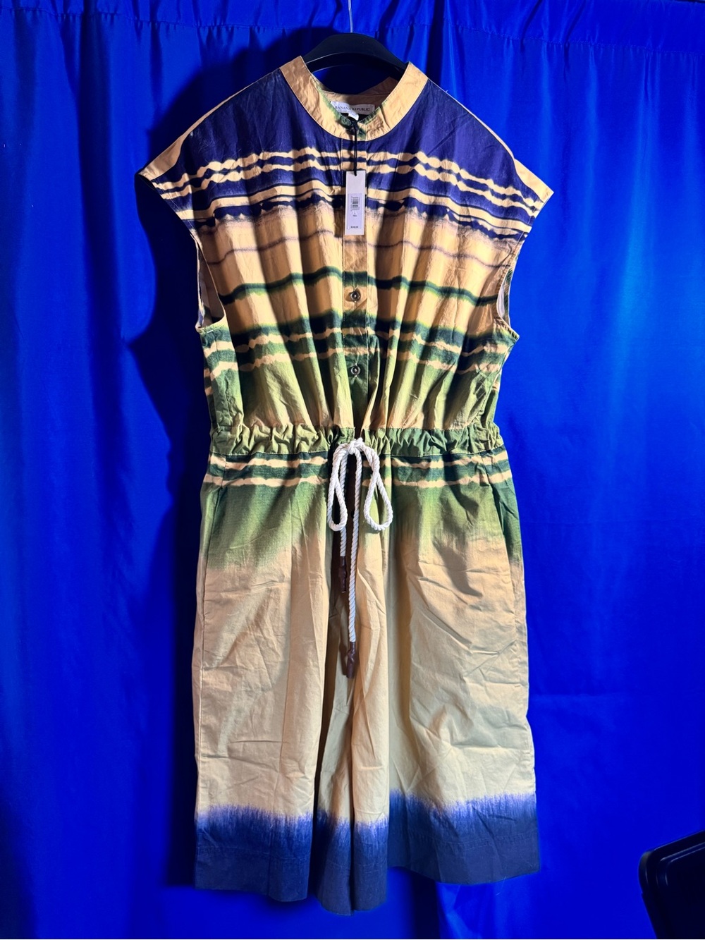 Banana Republic Poplin Cotton Tie-Dye Drawstring Waist Jumpsuit - Multicolor